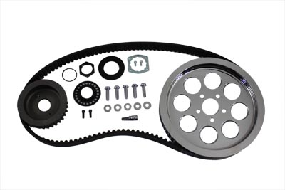 Rear Belt and Pulley Kit Chrome for Harley FXST & FLST 1989-1993