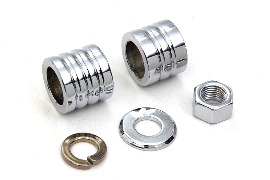 Front Axle Spacer Kit Groove Style Chrome