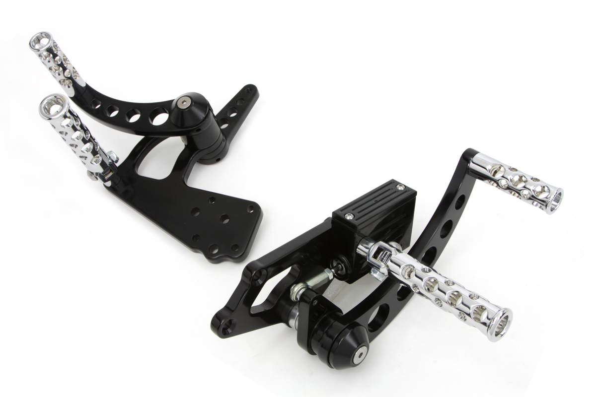 Black FX 1970-99 Extended Forward Control Kit Chrome Pegs