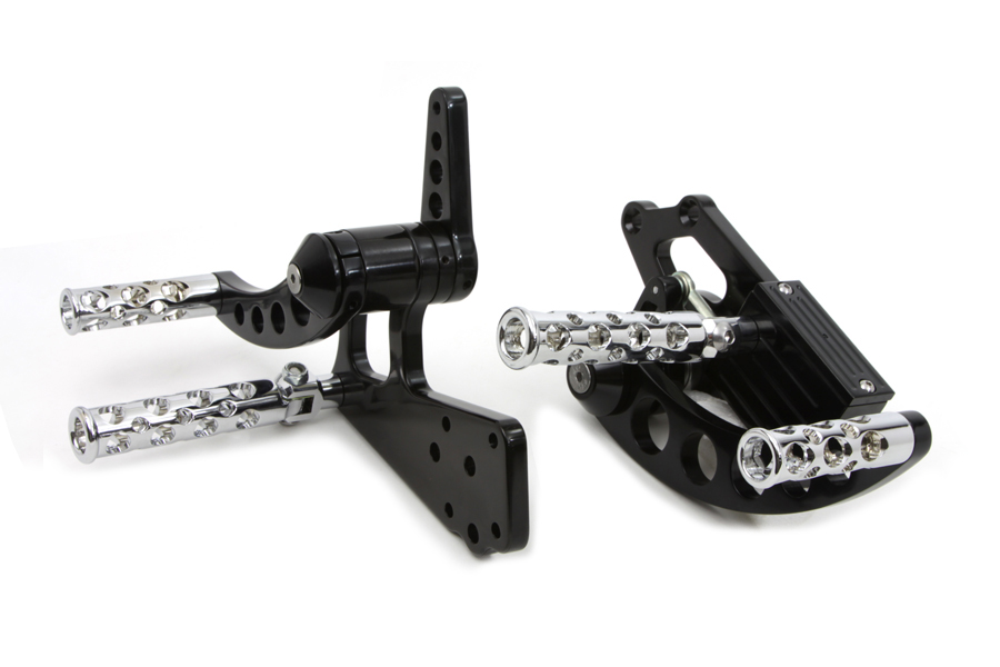 Black FX 1970-99 Extended Forward Control Kit Chrome Pegs