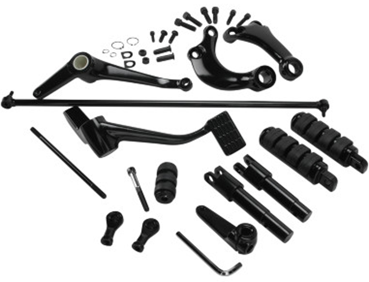 Black Forward Control Kit With Pegs