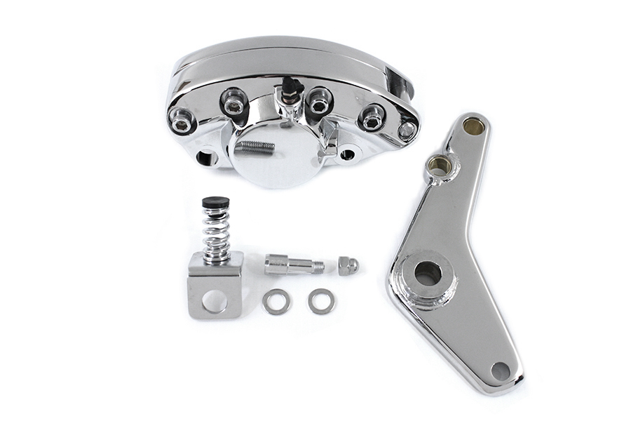 Chrome 1-Piston Rear Banana Caliper with Bracket