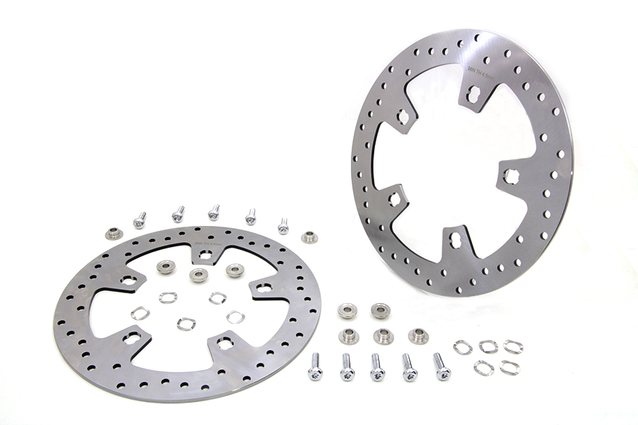 11.8 Drilled Front Brake Disc Set Stainless Steel
