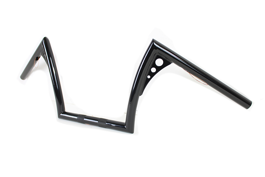 10 Z-Bar Handlebar with Wiring Indents and Holes Black