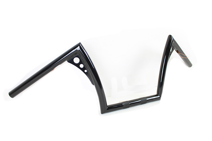 10 Z-Bar Handlebar with Wiring Indents and Holes Black