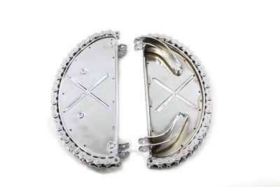 Chrome Driver Footboard Set with Chain Design