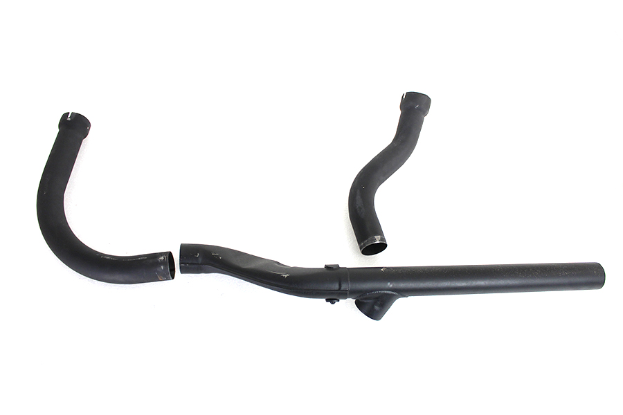 Black 2 into 1 Exhaust Header System for 1965 Harley FL Big Twin
