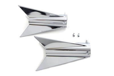 Chrome Three Fin Rocket Tip Set for 2 Muffler