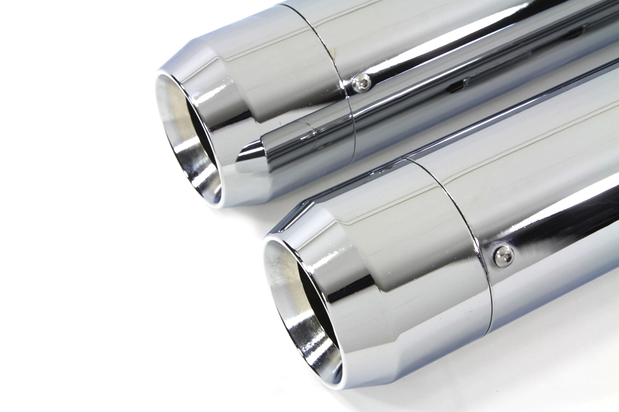 4 Muffler Set with Chrome Long Type Tapered End Tips