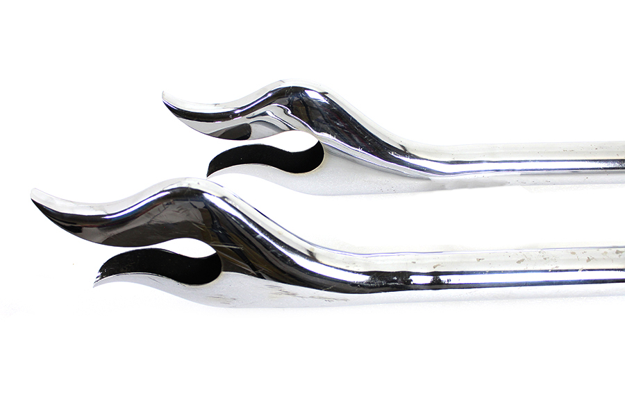 31 Straight Flame Exhaust Pipe Extension Set Chrome