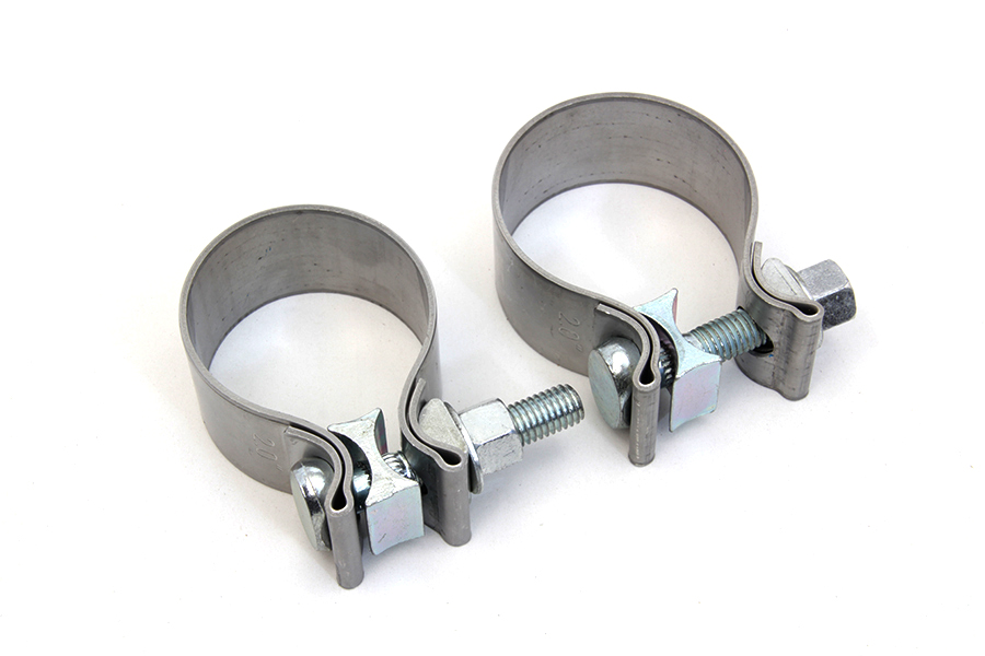 FXST Muffler Body and End Clamp Set Chrome