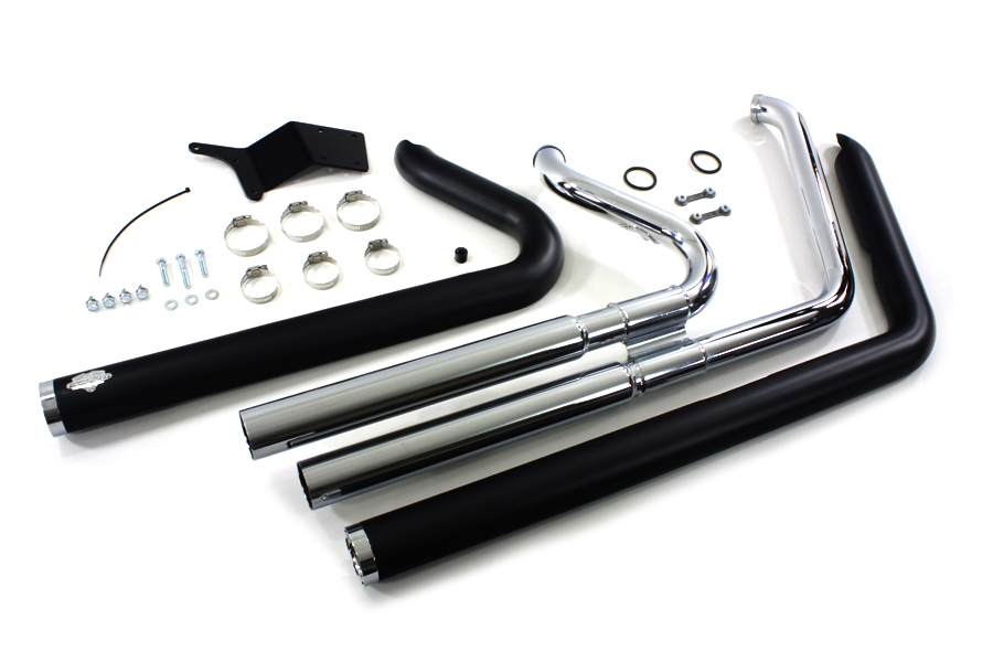 Chrome Short Shots Exhaust Drag Pipe Set for 2012-UP FXD DYNA
