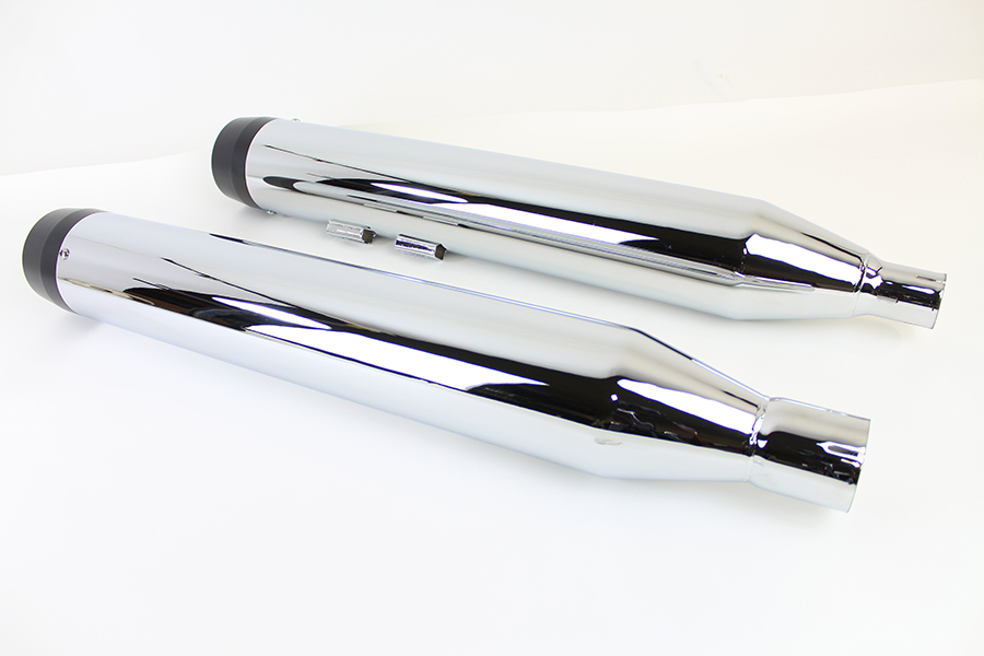 32 Chrome Muffler Set with Black Tapered End Tips