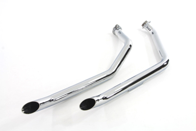 Chrome 27-1/2" Exhaust Drag Pipe Set Goose Style for FXE 1971-84