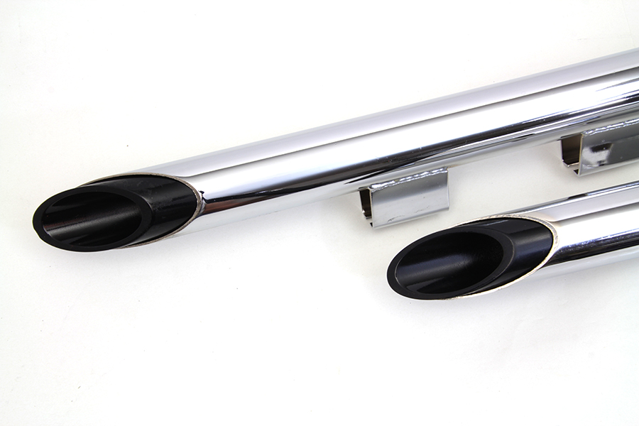 Exhaust Drag Pipe Set 40" with Black Slash Tips for XL 2007-UP