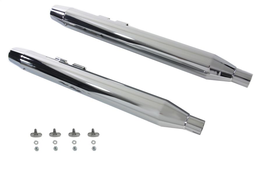 Muffler Set With Chrome Long Tapered End Tips