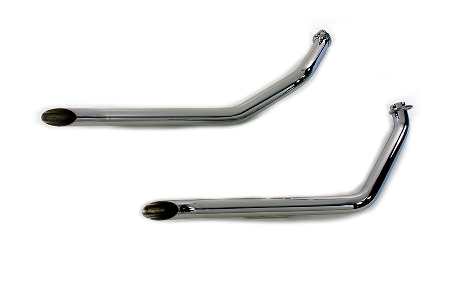 Chrome 1 3/4 in. Goose Style Harley Drag Pipes for 1970-1984 FXE