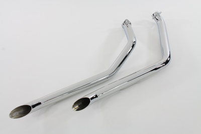 Chrome 1 3/4 in. Goose Style Harley Drag Pipes for 1970-1984 FXE