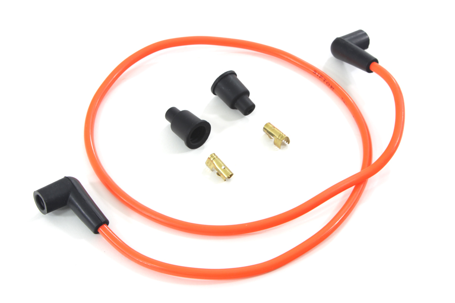Orange Copper Core 7mm Spark Plug Wire Kit