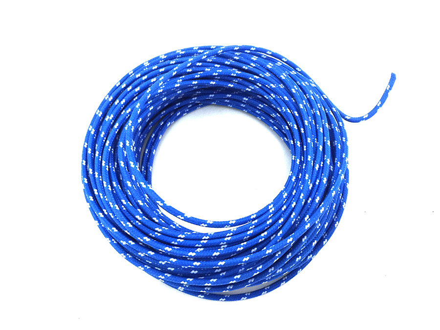 Blue with White Dot 25' Braided Wire