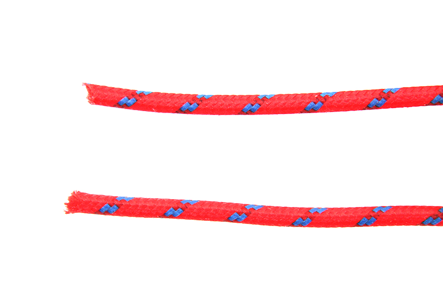 Red with Blue Dot 25' Braided Wire