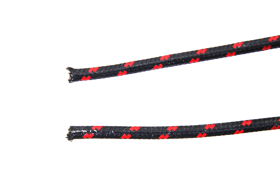 Black with Red Dot 25' Braided Wire