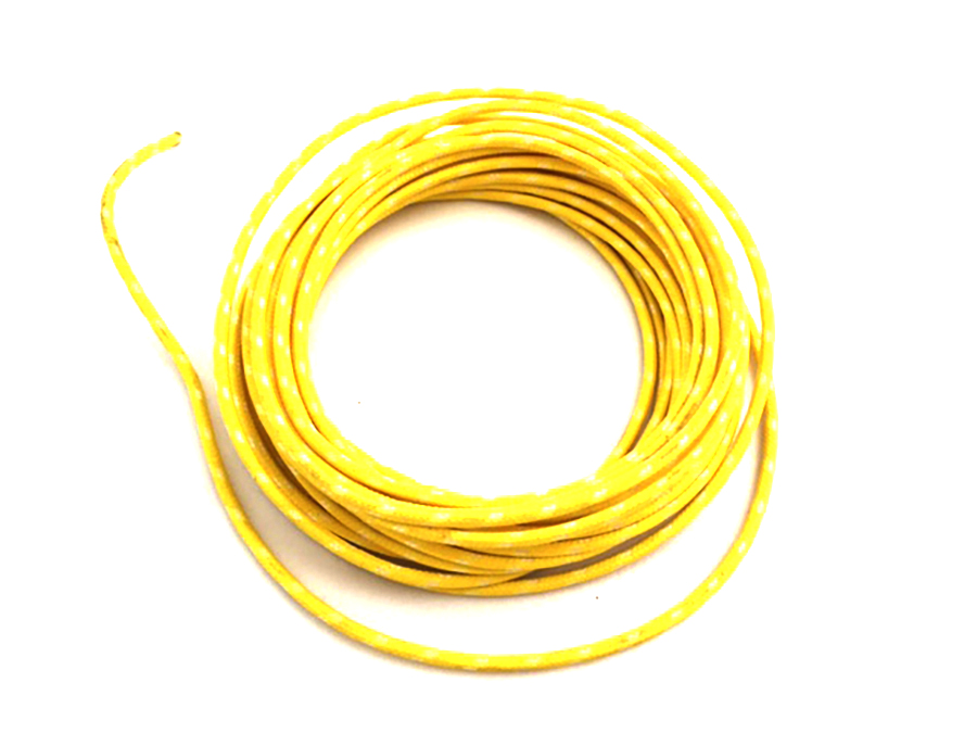 Yellow with White Dot 25' Braided Wire