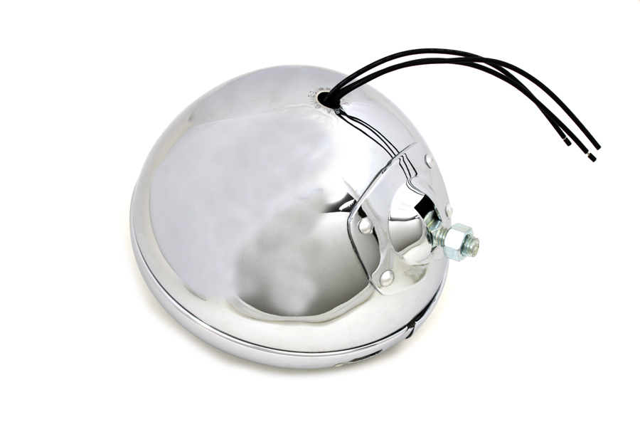 Chrome Replica 7 Round Headlamp 6 Volt