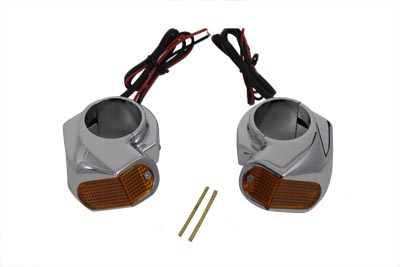 Chrome Front Turn Signal Marker Lamp Set