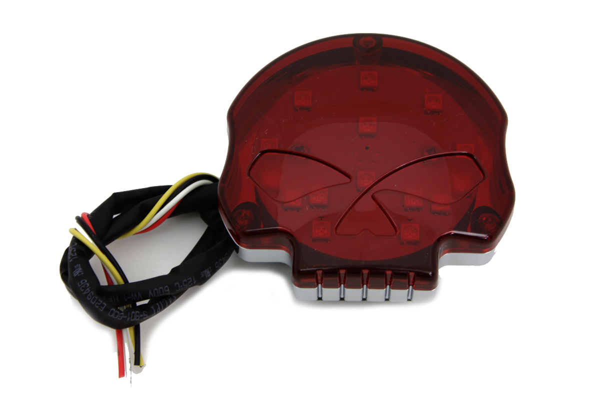 Chrome Skull Marker Lamp with Red LED