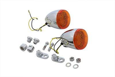 Front Amber Lens LED Turn Signal Kit 2000-up Harley Big Twin and Sport