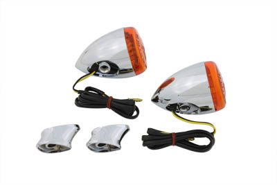 Rear Amber Lens LED Bullet Style Turn Signal Kit for Big Twin & XL