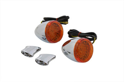 Rear Amber Lens LED Bullet Style Turn Signal Kit for Big Twin & XL