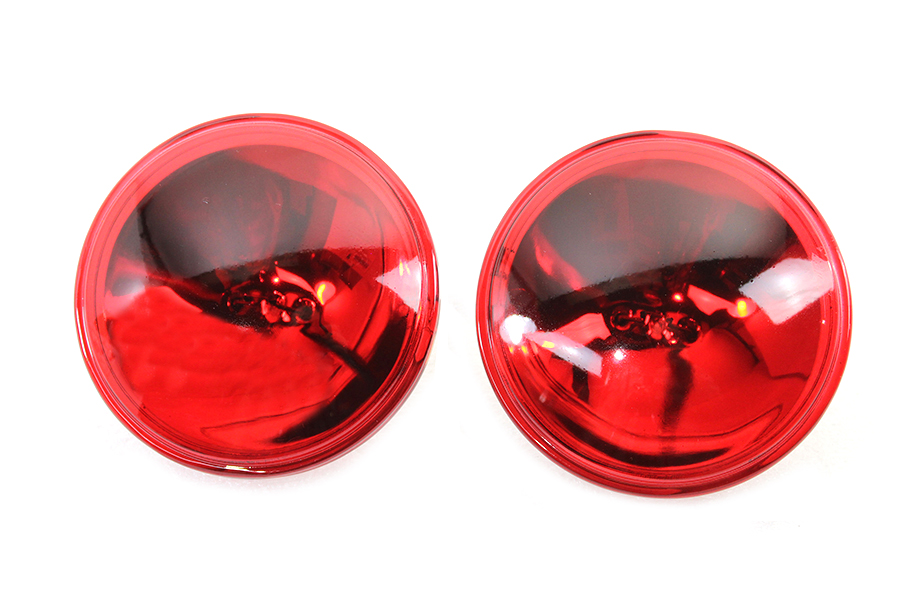 Red 4-1/2 12 Volt Sealed Beam Spotlamp Set