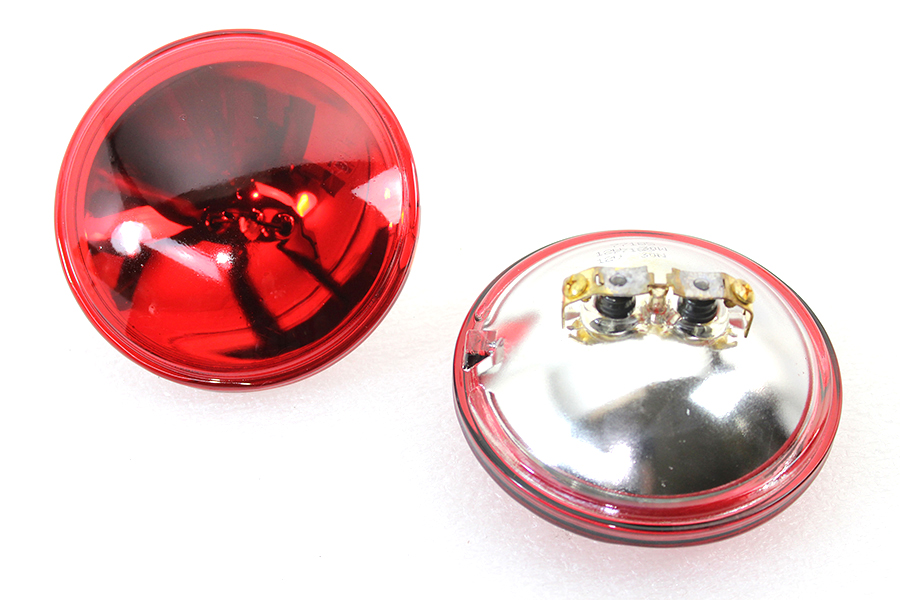 Red 4-1/2 12 Volt Sealed Beam Spotlamp Set