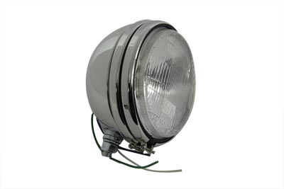 5-3/4 Round Stock Type Chrome Headlamp