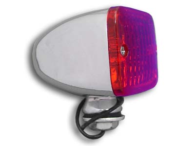 Chrome Tour Marker Lamp Set with Red Lens