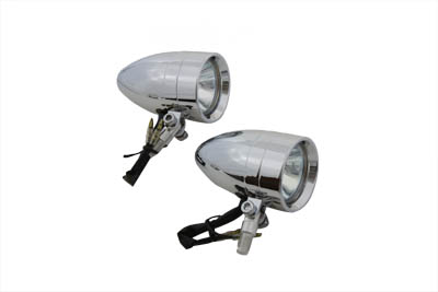 Chrome Torpedo Marker Lamp Set with Clear Lens