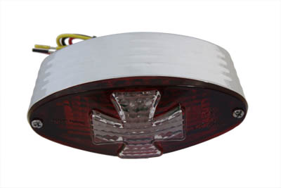 Oval Tail Lamp with Maltese Inset Red
