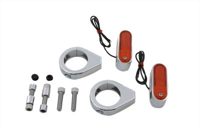 Turn Signal Kit Front with 41mm Fork Clamps for Harley Big Twins