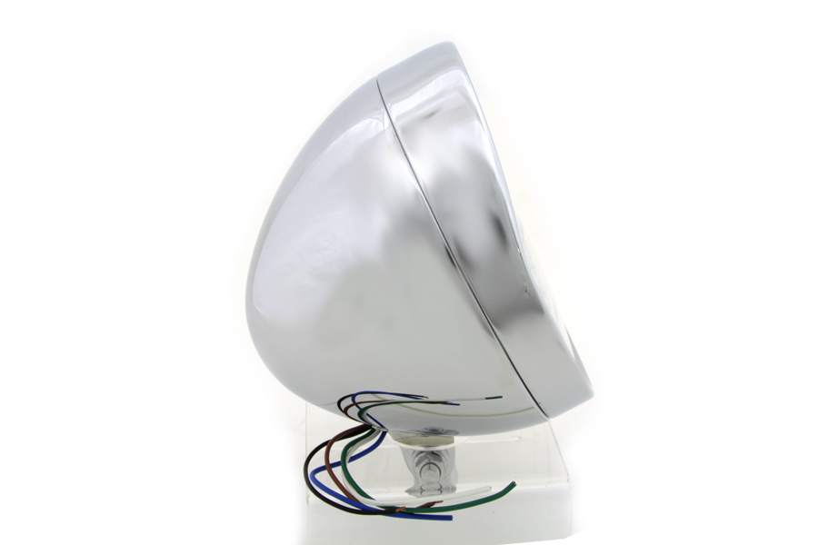 6-1/2 Round Headlamp Steel Chrome