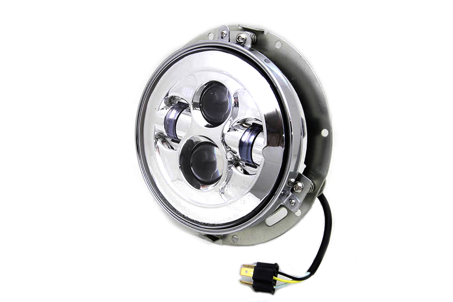 7 LED Headlamp Assembly Chrome