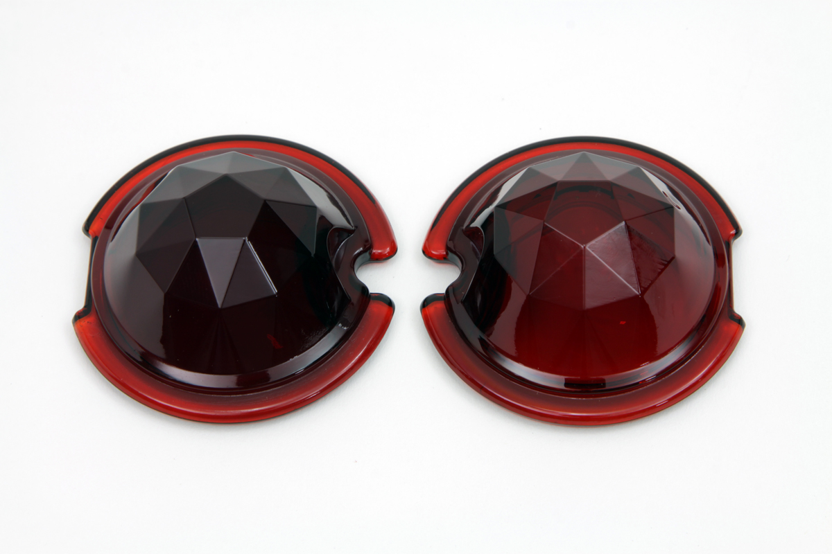 Tail Lamp Lens Set Faceted Red