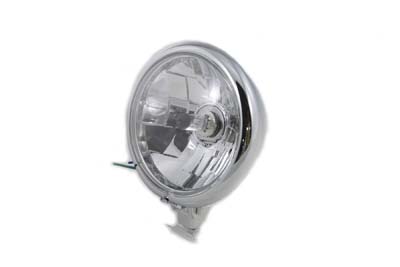 Chrome 5-3/4 Round Faceted Headlamp Assembly