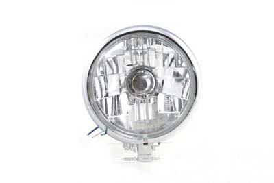 Chrome 5-3/4 Round Faceted Headlamp Assembly