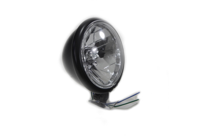 Black 5-3/4 Round Faceted Headlamp Assembly
