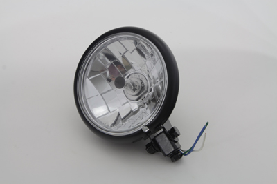 Black 5-3/4 Round Faceted Headlamp Assembly