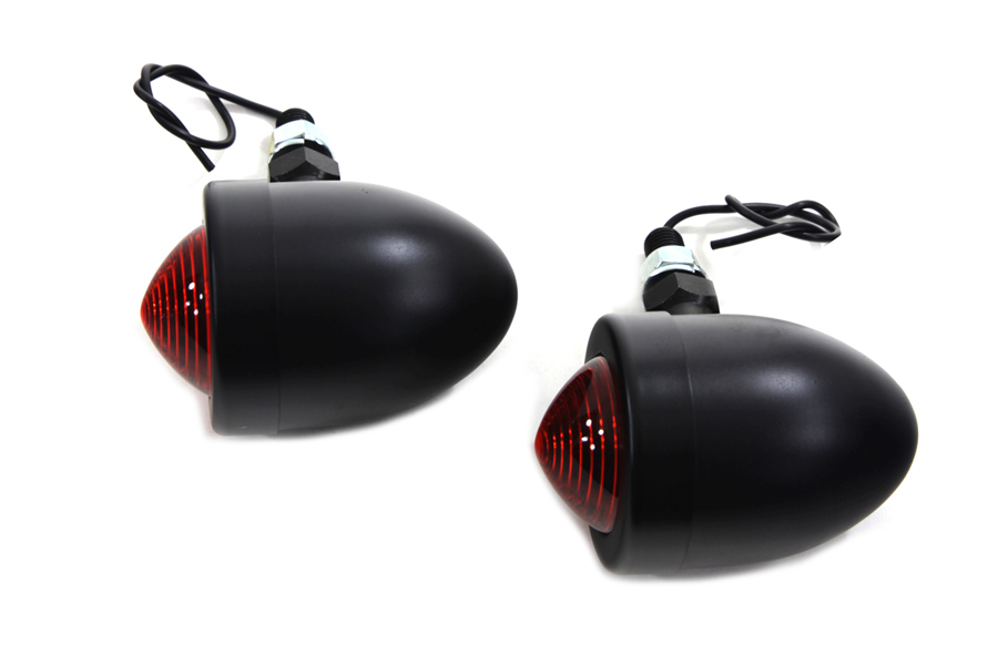 Black Marker Lamp Set with Red Lens Single Stem
