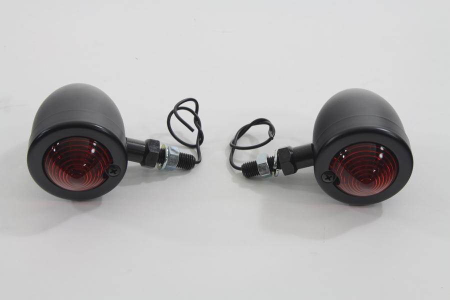 Black Marker Lamp Set with Red Lens Single Stem