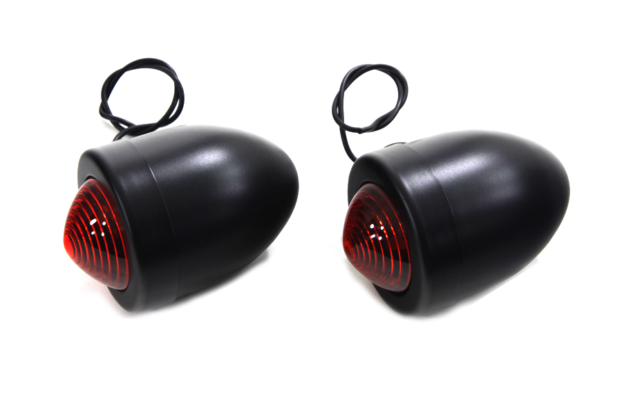 Black Bullet Marker Lamp Red Single Filament